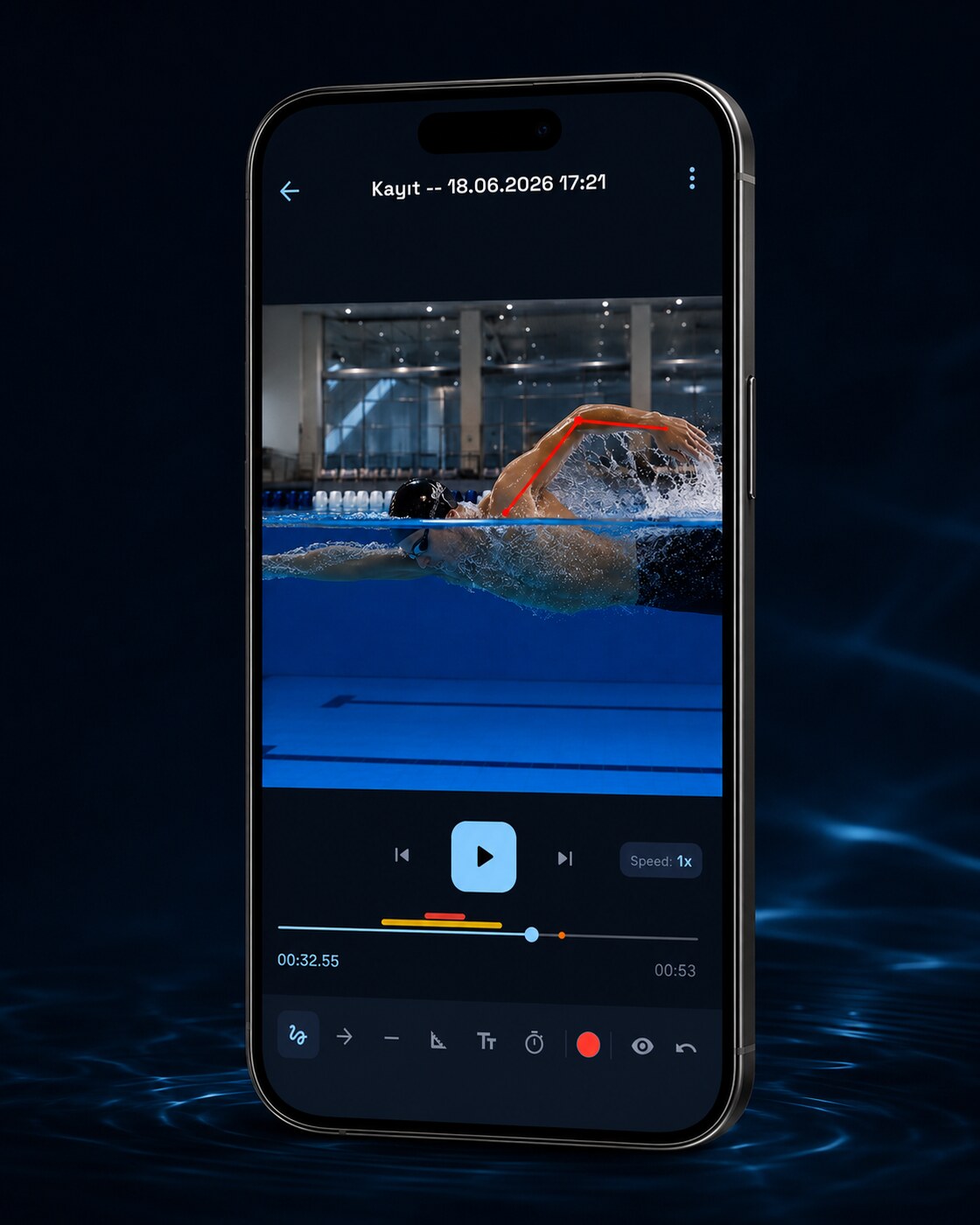 Kulvar mobil uygulamasında yüzücü videosunun teknik analizi